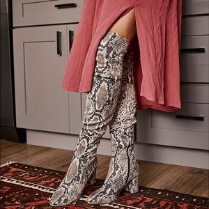 Marc Fisher Over The Knee Snake Skin Boots